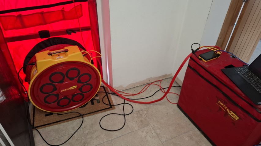 Air Tightness Testing - Equipment Setup